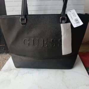 cartera negra grande guess