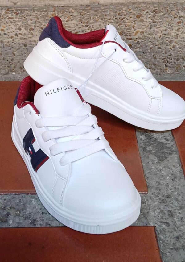 Zapatos Tommy Blanco con Rojo