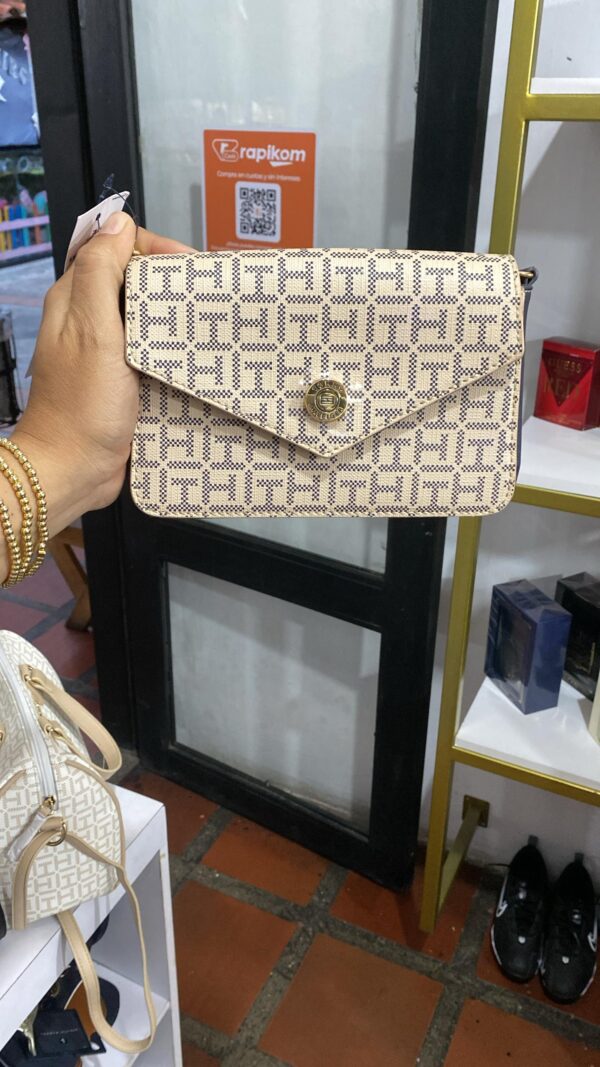 bandolero tommy hilfiguer crema y gris