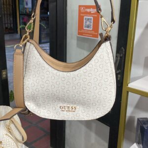 cartera guess blanca y crema